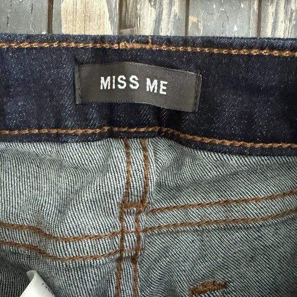Miss Me Dark Blue Straight Leg Jeans Sz 24 D1001T87 NWT - Picture 7 of 13